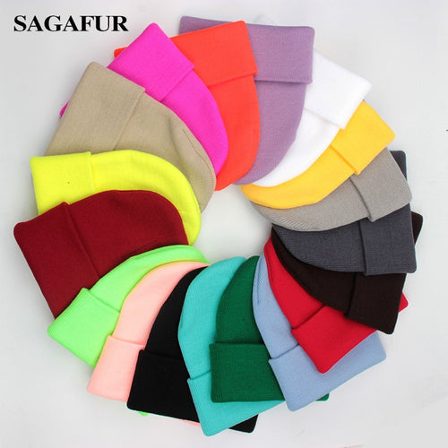 Solid Unisex Beanie Autumn Winter Wool Blends Soft Warm Knitted Cap Men Women SkullCap Hats Gorro Ski Caps 21 Colors Beanies