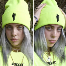 Load image into Gallery viewer, Embroidery Billie Eilish Beanie Hat Women Men Knitted Warm Winter Hats For Women Men Solid Hip-hop Casual Cuffed Beanies Bonnet
